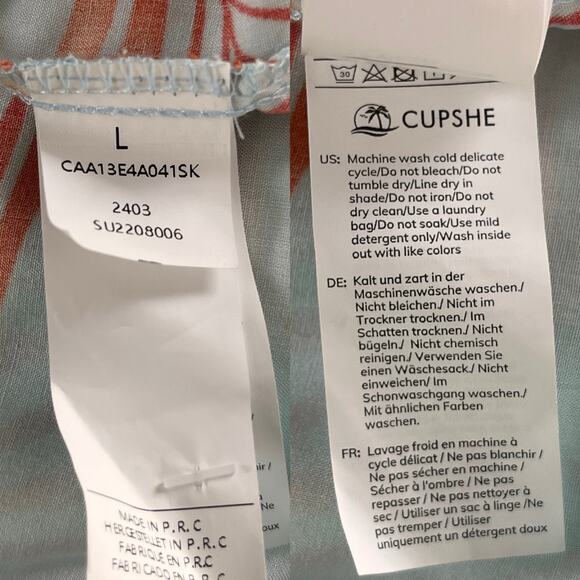 Cupshe Teal Orange Tropical Flutter Sleeve Romper Large New - Picture 11 of 14